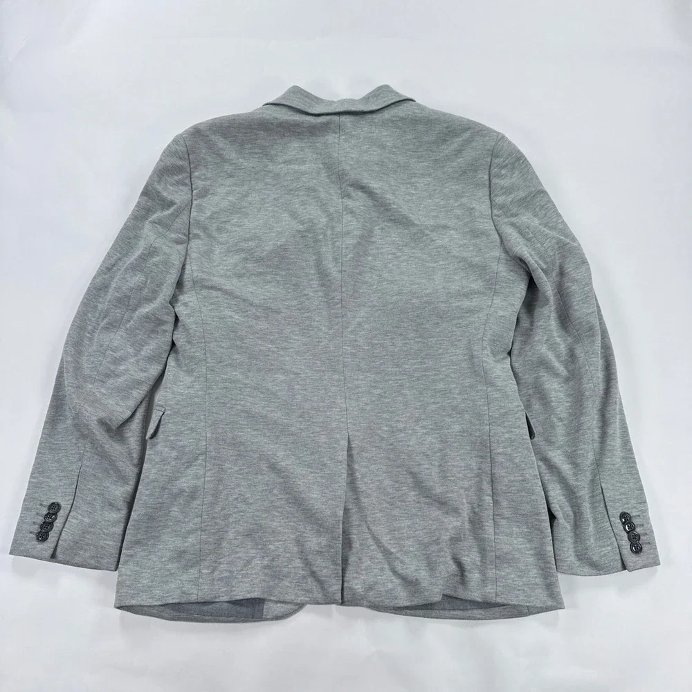 Express Mens Blazer 40R Slim Grey Jersey Knit Two Button Sport Coat Half Lined